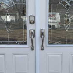 East Island Locksmiths - Keypad deadbolts on customers home installed by East Island Locksmith.