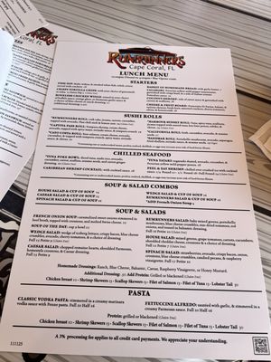 Menu photo 3 Rumrunners Cape Coral, FL