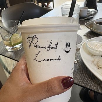 Basalt - Passion fruit Lemonade in kiddie cup, Ft. our servers ( Matt ) handwriting. - New American Near Me - Honolulu, Hawaii