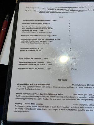 Menu photo 4 North County Wine Company San Marcos, CA Menu photo 4 North County Wine Company San Marcos, CA