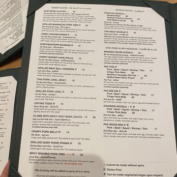 Manaao - Menu - Thai Near Me - Tustin, California