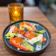 Photo of Penny Roma - San Francisco, CA, United States. King Salmon w/ juniper salt, cabbage, sorrel, roe | $12