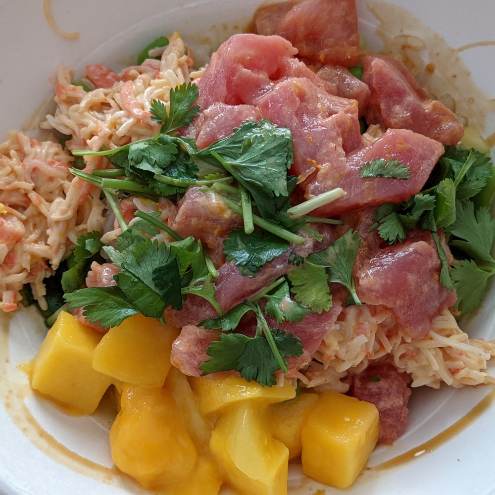 Poke Toki - Gorgeous poke bowl with mango, spicy tuna, and spicy crab salad. Always delicious! - Poke Near Me - Grand Rapids, Michigan Poke Toki - Gorgeous poke bowl with mango, spicy tuna, and spicy crab salad. Always delicious! - Poke Near Me - Grand Rapids, Michigan