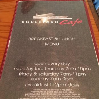 Boulevard Cafe - Boulevard Cafe Menu Cover - New American Near Me - Daly City, California Boulevard Cafe - Boulevard Cafe Menu Cover - New American Near Me - Daly City, California