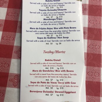El Pilon - Monday and Tuesday menus - Dominican Near Me - Kearny, New Jersey