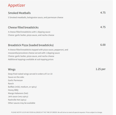 Menu photo 3 B, Pizza Conover, OH