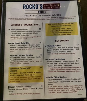 Menu photo 3 Rocko's Dive Bar & Texas Kitchen Pearland, TX