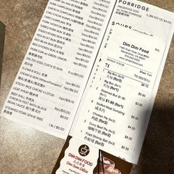 Dim Dim Food - Frozen menu, receipt, business card