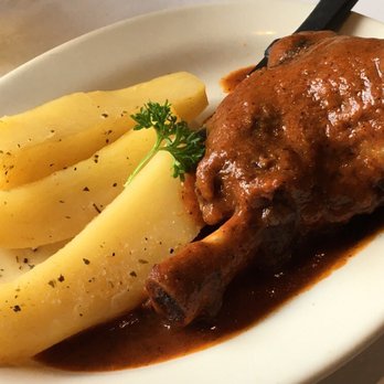 Desfina Restaurant - Baked Lamb Shank and Roasted Potatoes - Greek Near Me - Cambridge, Massachusetts