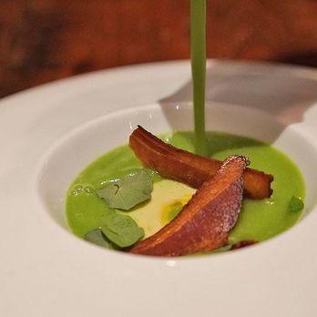 Trokay - Bisque of California Haas Avacado with Bacon, Eggs, and Toast - New American Near Me - Truckee, California