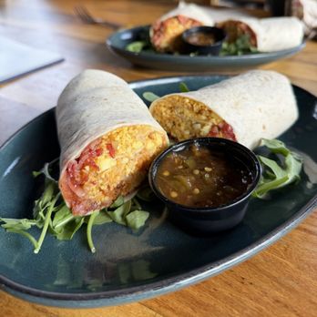Mammoth Coffee Roasting Company - Bacon burrito and behind it a sausage burrito - Coffee & Tea Near Me - Mammoth Lakes, California Mammoth Coffee Roasting Company - Bacon burrito and behind it a sausage burrito - Coffee & Tea Near Me - Mammoth Lakes, California