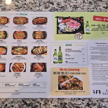 777 Korean Restaurant - Menu as of June 2025 (2/2) - Korean Near Me - Las Vegas, Nevada
