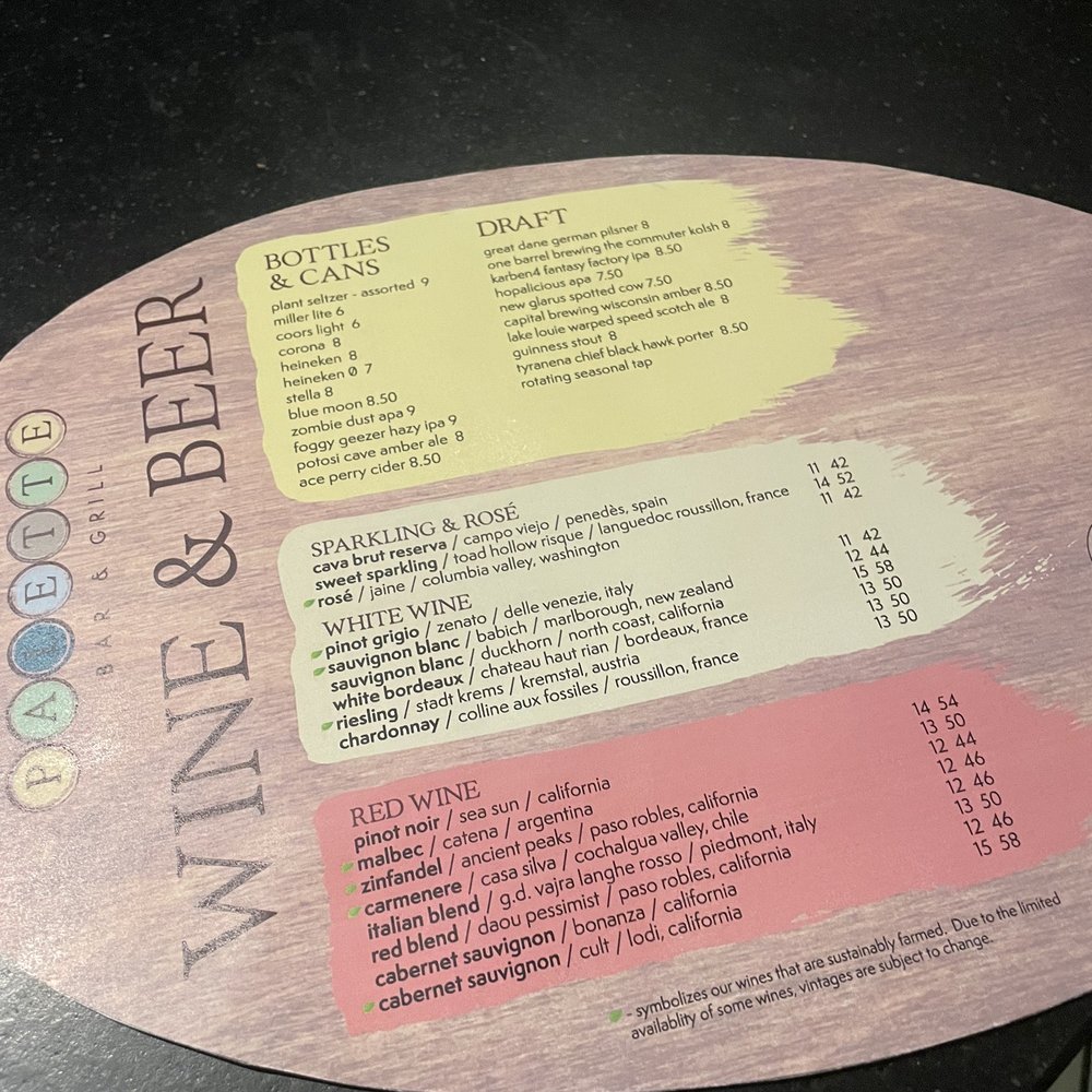 Palette Bar & Grill - Menu - Cocktail Bars Near Me - Madison, Wisconsin Palette Bar & Grill - Menu - Cocktail Bars Near Me - Madison, Wisconsin