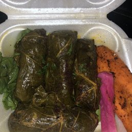 Grape leaves rice a little over cooked but tasty other than that Grape leaves rice a little over cooked but tasty other than that
