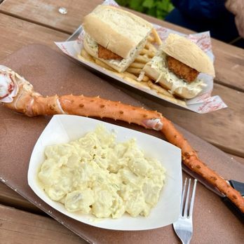 Woadie's South East Seafood - King Crab, Potato Salad, Salmon Sandwich - Seafood Near Me - Skagway, Alaska Woadie's South East Seafood - King Crab, Potato Salad, Salmon Sandwich - Seafood Near Me - Skagway, Alaska