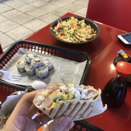 Sakura Love Burrito Philly Roll  Tuna and Salmon Poke Bowl