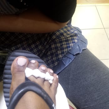 Juju's Nail & Spa - Sand color nailpolish, needed 3 coats for good color to show. - Nail Salons Near Me - Fresh Meadows, New York