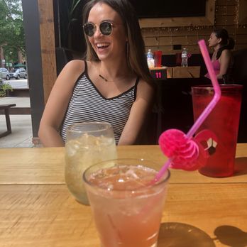 Happy Camper - The Pink Flamingo drink (and my home girl Nikki) - Pizza Near Me - Chicago, Illinois Happy Camper - The Pink Flamingo drink (and my home girl Nikki) - Pizza Near Me - Chicago, Illinois