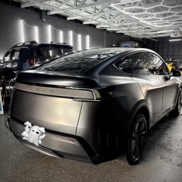 Matte wrap on charcoal gray Tesla Model Y Matte wrap on charcoal gray Tesla Model Y