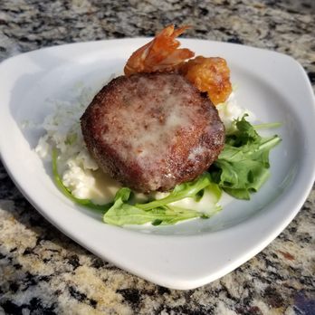 Margaux's Restaurant - Crab cake over slaw. Was pleasantly surprised with an extra shrimp - New American Near Me - Raleigh, North Carolina Margaux's Restaurant - Crab cake over slaw. Was pleasantly surprised with an extra shrimp - New American Near Me - Raleigh, North Carolina
