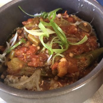 Nolia - Grits and okra stew - Southern Near Me - Cincinnati, Ohio Nolia - Grits and okra stew - Southern Near Me - Cincinnati, Ohio