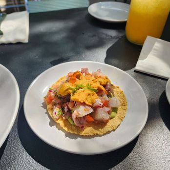 Holbox - Kanpachi + Uni tostada - Latin American Near Me - Los Angeles, California