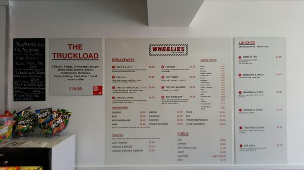 Menu photo 1 Wheelies Brighton, BNH Menu photo 1 Wheelies Brighton, BNH
