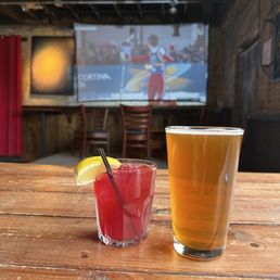 Hibiscus lemon tea, beer
