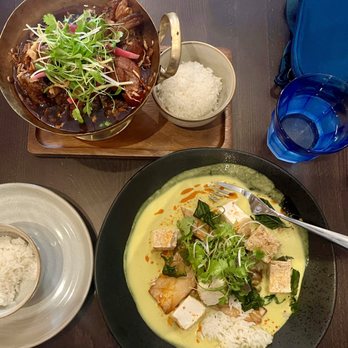 Coup De Thai - Eggplant curry pictured below; pork belly above. - Thai Near Me - Chicago, Illinois