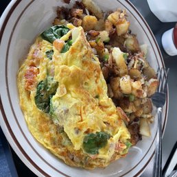 Omelet veggie no cheese country potato's