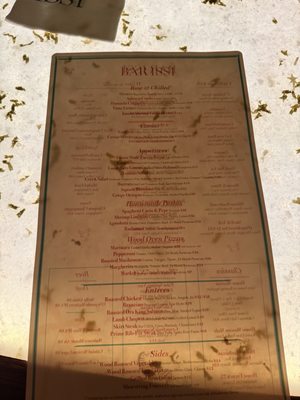 Menu photo 6 Bar Issi Palm Springs, CA
