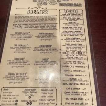 Hops Burger Bar - Menu - Burgers Near Me - Greensboro, North Carolina