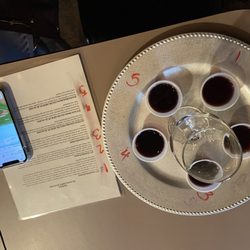Not how tastings are usually presented, but it works