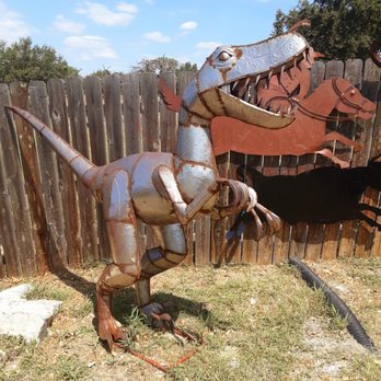Pottery Plus - Metal Dinosaurs - Home Decor Near Me - Bandera, Texas Pottery Plus - Metal Dinosaurs - Home Decor Near Me - Bandera, Texas