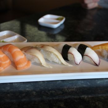 Hisui Sushi - Salmon, mackarel, squid, and sweet egg nigiri - Japanese Near Me - Folsom, California