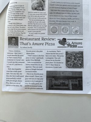 Menu photo 1 That's Amore Pizza Crystal Lake, IL