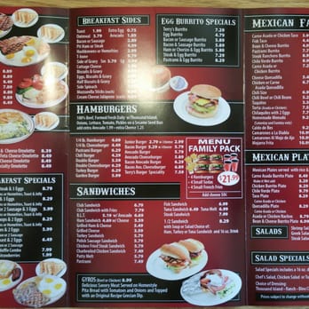 Terry's Cafe - Menu front page - Mexican Near Me - Stanton, California