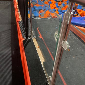 X Factor Trampoline - Broken railing that is zip tied... - Arcades Near Me - Mundelein, Illinois
