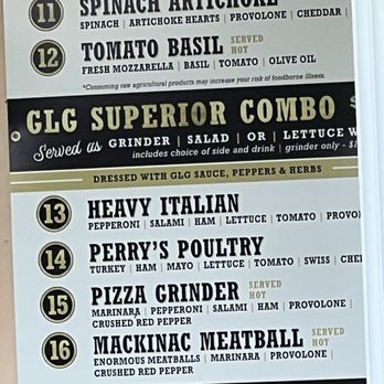 Great Lakes Grinders - Menu - Delis Near Me - Sandusky, Ohio