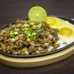 Maemax Market - Maemax Pork Sisig!  Thinly chopped pork served on a sizzling place.  Enjoy it with your rice or veggie pancit.