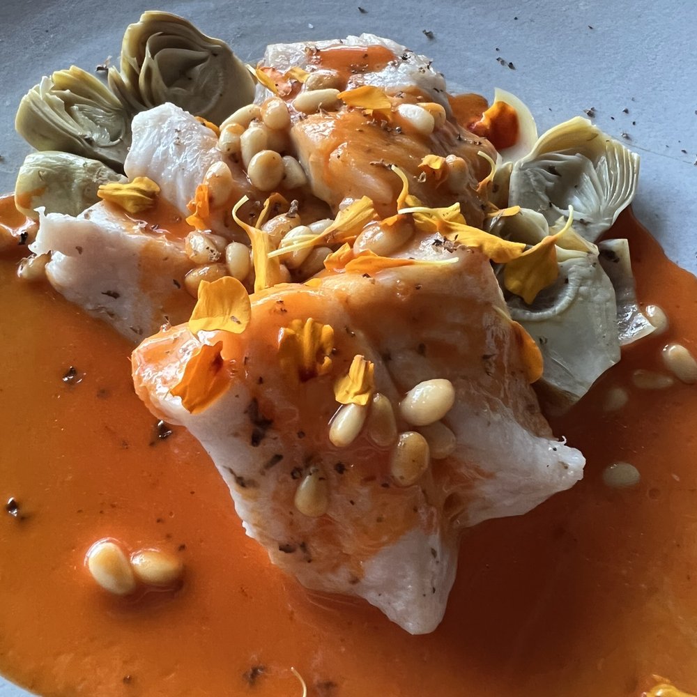 Rustic Canyon - Fish with artichoke - Wine Bars Near Me - Santa Monica, California Rustic Canyon - Fish with artichoke - Wine Bars Near Me - Santa Monica, California