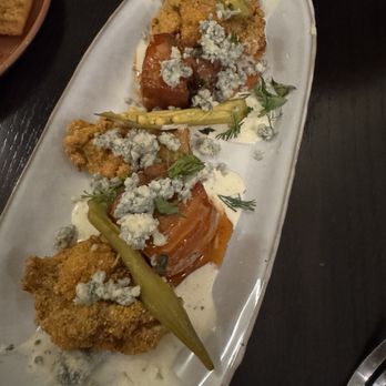 Copper Vine Restaurant - Appetizer.... Fried Oysters with Pork Belly - Wine Bars Near Me - New Orleans, Louisiana Copper Vine Restaurant - Appetizer.... Fried Oysters with Pork Belly - Wine Bars Near Me - New Orleans, Louisiana