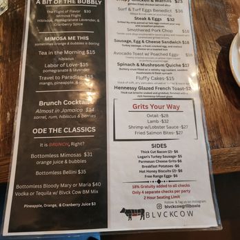 Blvck Cow - The Brucnh Menu - Cocktail Bars Near Me - Bowie, Maryland