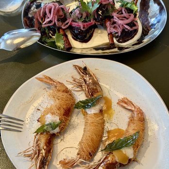 Orla by Michael Mina  - Kataifi wrapped prawns, lamb kofta pops - Middle Eastern Near Me - Santa Monica, California