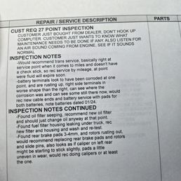 This is from an inspection I paid for after purchasing the vehicle. This is from an inspection I paid for after purchasing the vehicle.