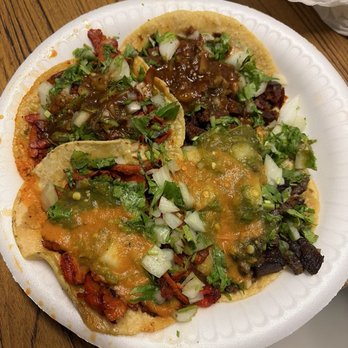 Tacos El Amigo - 2 Al pastor, 1 asada, 1 chorizo. Spicy red salsa - Street Vendors Near Me - Fontana, California Tacos El Amigo - 2 Al pastor, 1 asada, 1 chorizo. Spicy red salsa - Street Vendors Near Me - Fontana, California