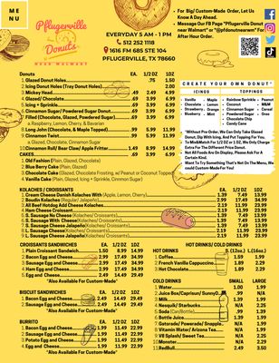 Menu photo 2 Pflugerville Donuts Pflugerville, TX