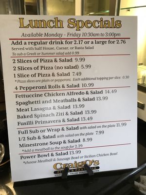 Menu photo 1 CraigO's Pizza & Pastaria Austin, TX Menu photo 1 CraigO's Pizza & Pastaria Austin, TX