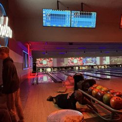 AMF Pinole Valley Lanes - Worker fixing bowling alley