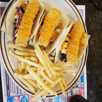 Endy's Grill - Fish tacos. Soooo good. Very filling. Spicy sauce is the bomb - Diners Near Me - Essex, Maryland Endy's Grill - Fish tacos. Soooo good. Very filling. Spicy sauce is the bomb - Diners Near Me - Essex, Maryland